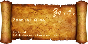 Zsarnai Alma névjegykártya